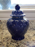 Large Navy Textured Ginger Jar