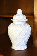 XL Light Blue Textured Ginger Jar
