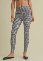 Classic Black & White Gingham High-Waist Leggings