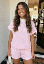 Pink Stripe Lounge Set – Effortless Summer Two-Piece