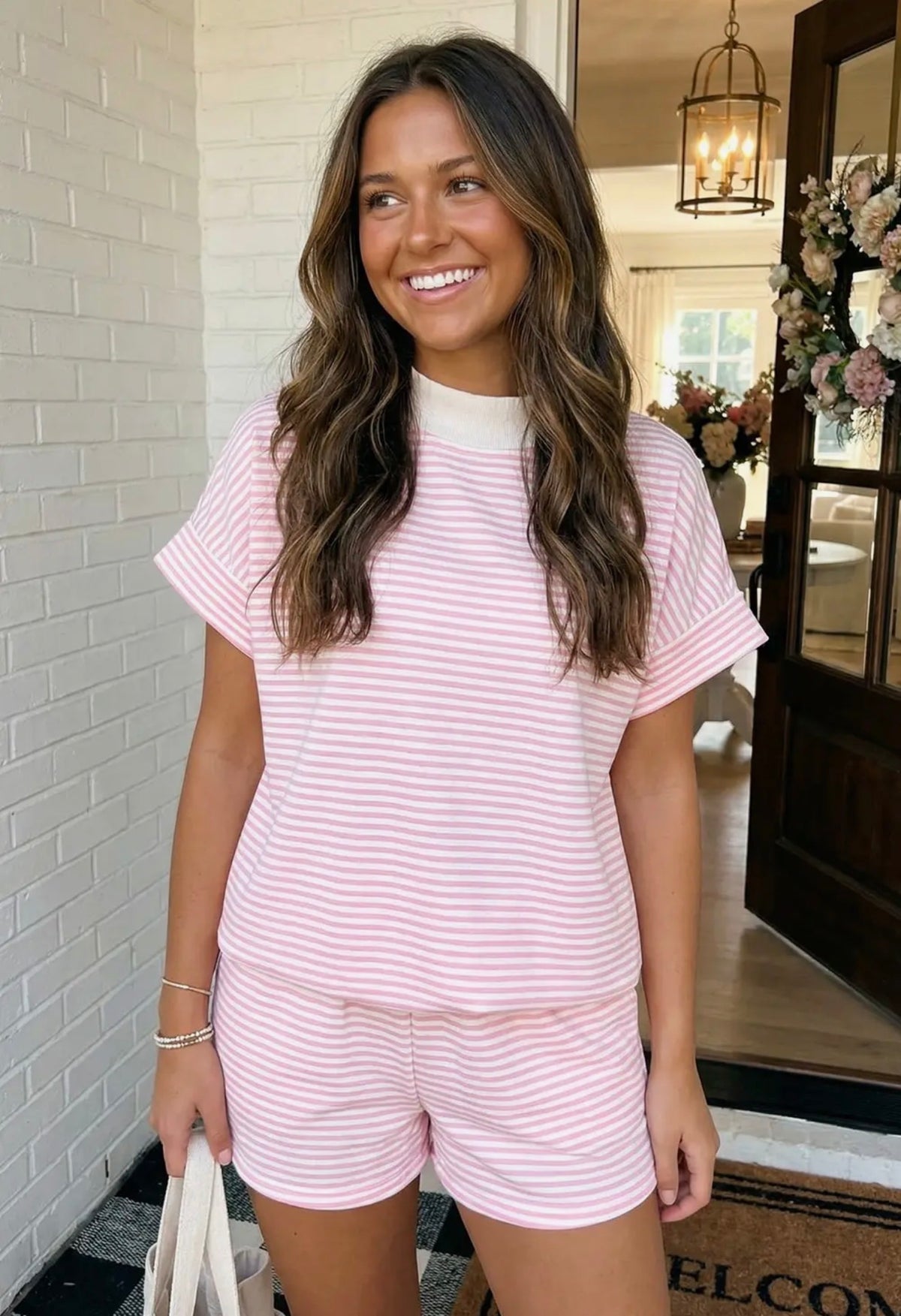 Pink Stripe Lounge Set – Effortless Summer Two-Piece