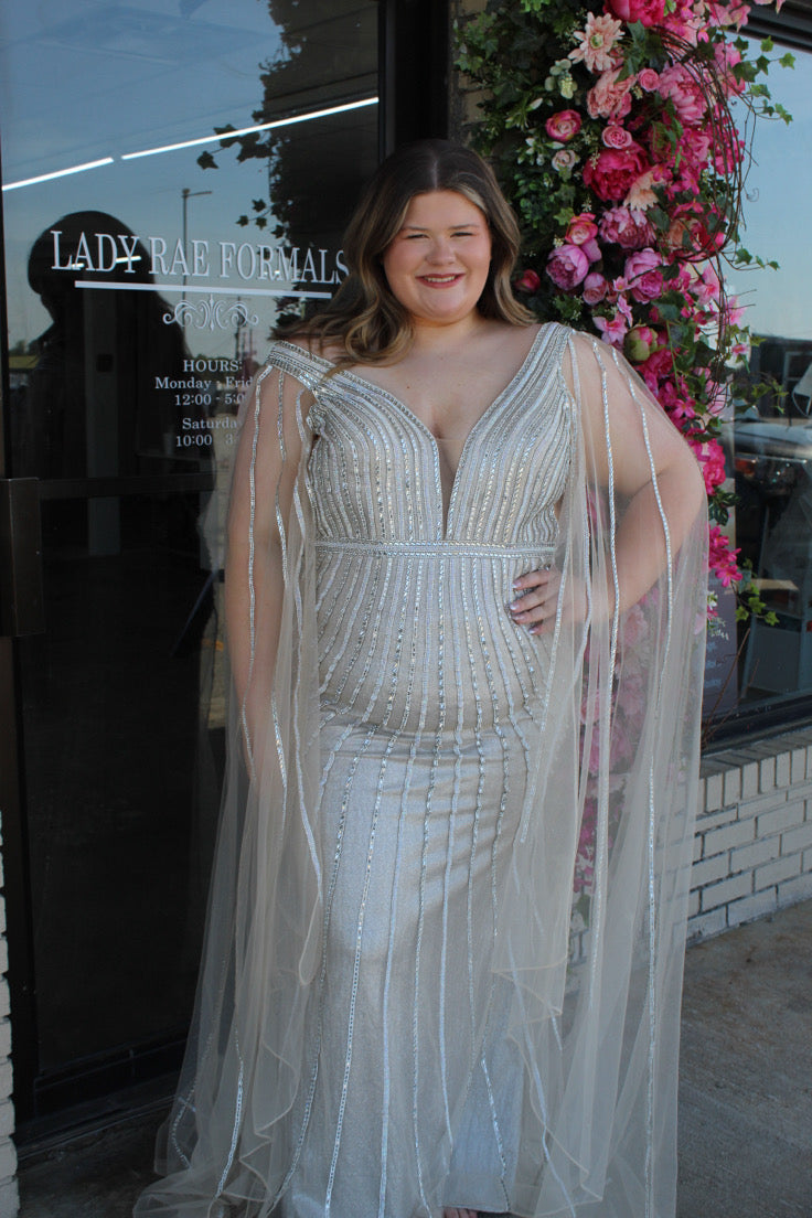 Cape Sleeve Formal