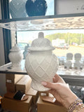Small White Textured Ginger Jar