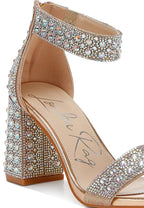 London Rag Block Sandals: Rose Gold