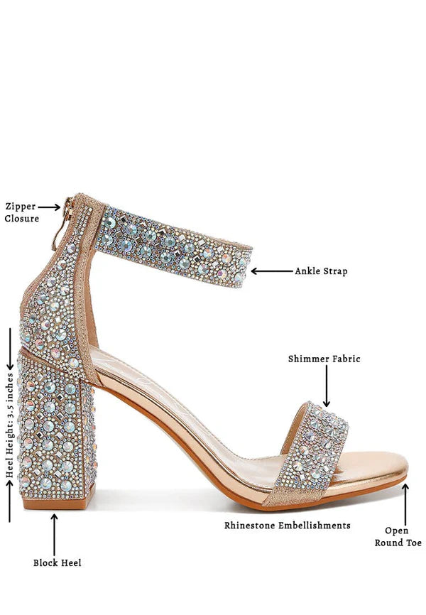 London Rag Block Sandals: Rose Gold